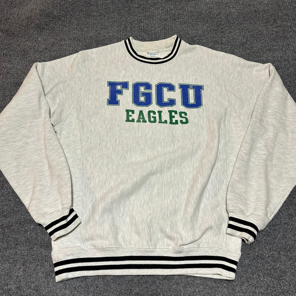 Champion Gray FGCU Eagles Sweatshirt with Blue and Green Lettering